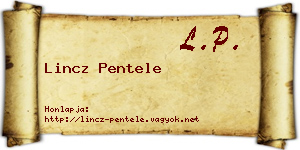 Lincz Pentele névjegykártya